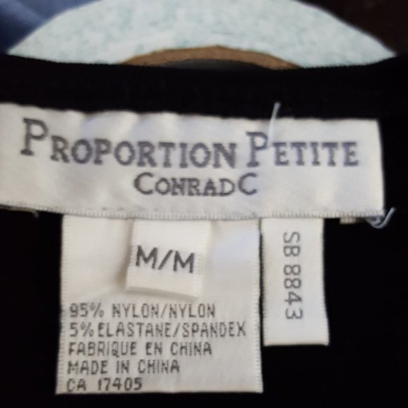 Proportion Petite Black Sleeveless Blouse w/ Floral 3D Rubber Design - Picture 5 of 5